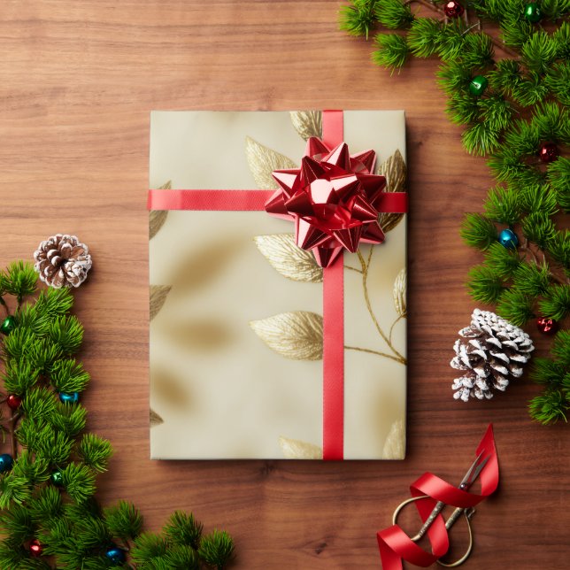 Presente Papel Dourado de empacotamento de folhas de luxo | (Presente de Natal)