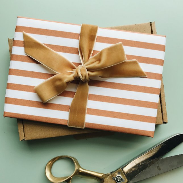 Presente Papel Dourado de empacotamento do padrão Pinstripe (Criador carregado)