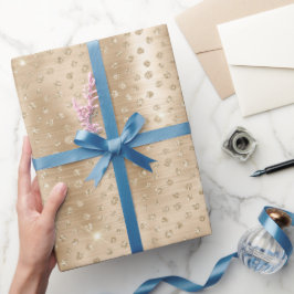 Presente Papel Dourado de empacotamento em altura da Bolinh