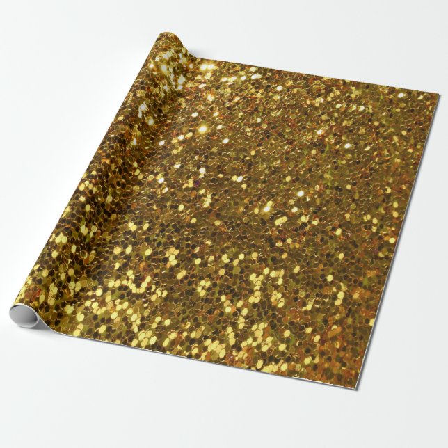 Presente Papel Dourado de empacotamento por brilho (Desenrolado)