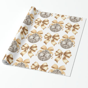 Presente Papel Dourado de enrolamento de Arco e esfera de D