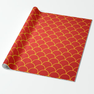 Presente Papel Dourado de enrolamento de Design vermelho de
