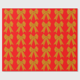 Presente Papel Dourado de enrolamento vermelho do Arco
