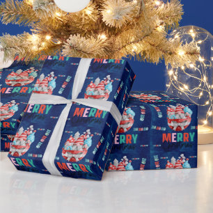 Presente Papel Dourado de Mola de Aquarela azul escura eleg