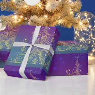 Presente Papel Dourado de moldagem de Design de árvore de N