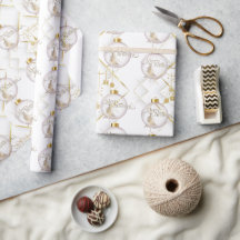 Papel Dourado de Natal Feliz e Feliz