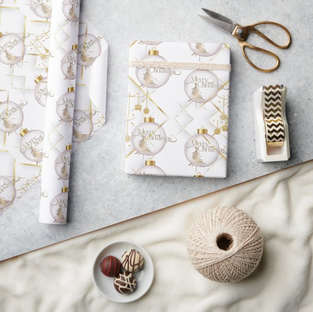 Presente Papel Dourado de Natal Feliz e Feliz (Artesanato)