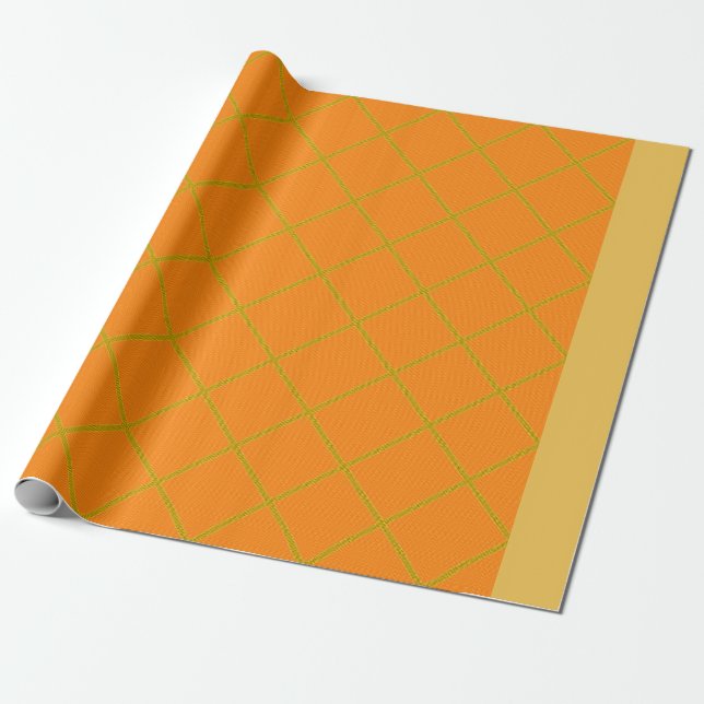 Presente Papel Dourado e cor de laranja (Desenrolado)