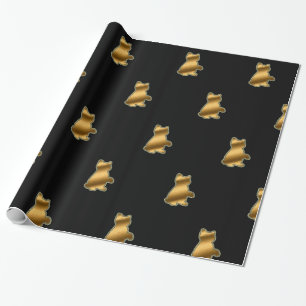Presente Papel Dourado para moldagem a preto de Gato Modern