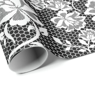 Presente Papel Elegante de enrolamento em preto e branco