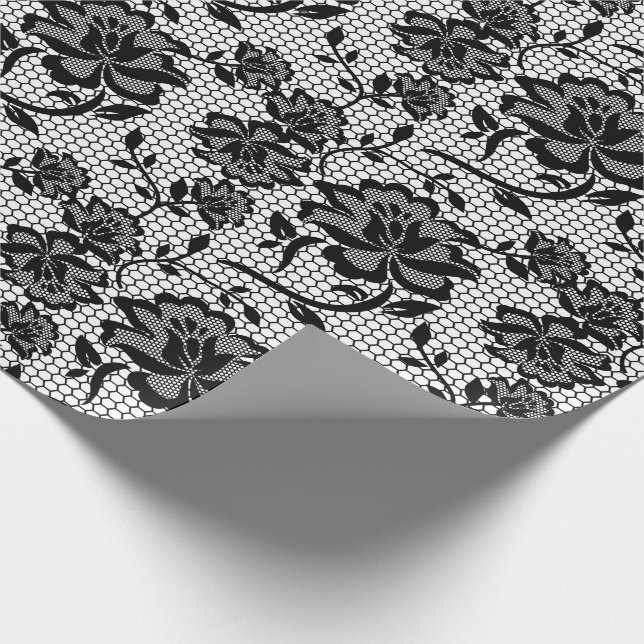 Presente Papel Elegante de enrolamento em preto e branco (Ponta)