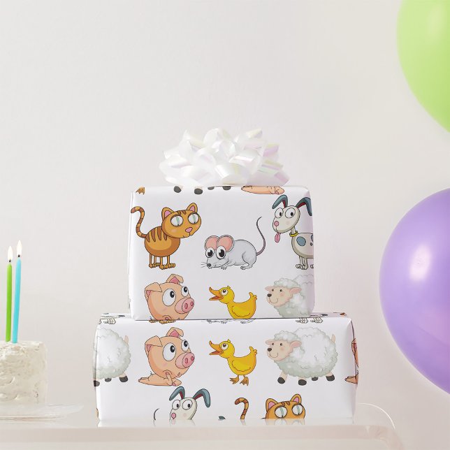 Presente Papel Enrolador De Animais Engraçados (Criador carregado)
