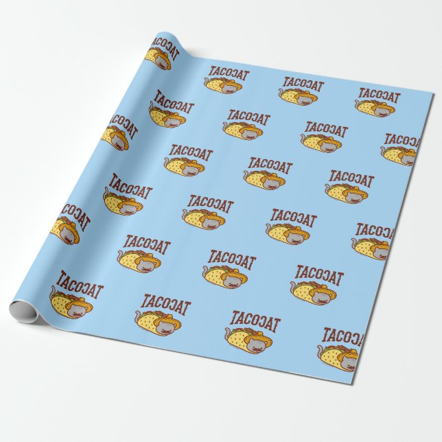 Presente Papel Enrolador de Gatos Engraçado - CAT TACO (Desenrolado)