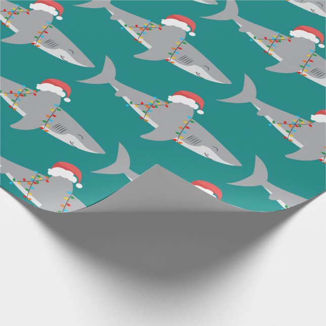 Presente Papel Enrolador de Natal de Tubarão Engraçado (Ponta)