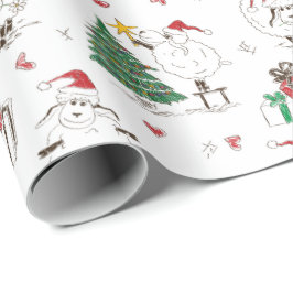 Presente Papel Envolvente Enrolador de Ovelha de Natal Engr