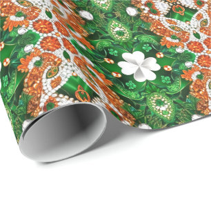 Presente Papel especial de embalagem com cores irlandesas