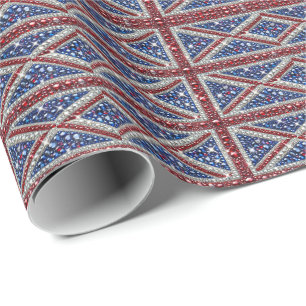 Presente Papel especial de embrulho com cores britânicas