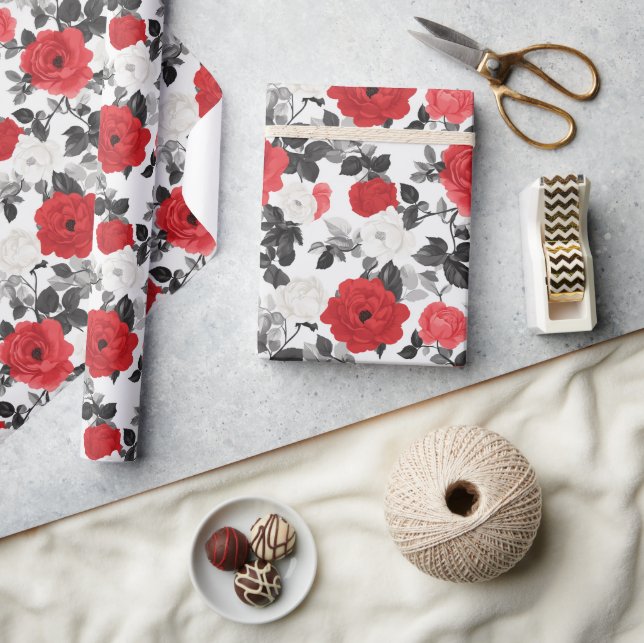 Presente Papel exclusivo de enrolamento de Rosa boho (Artesanato)