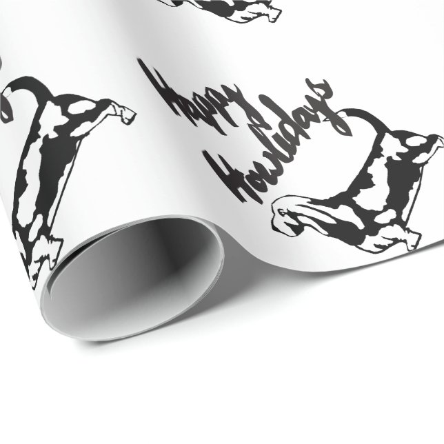 Presente Papel feliz do cão de Basset Hound do Natal de (Ponta do rolo)