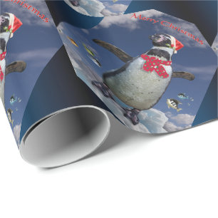 Presente Papel Festivo De Embalagem De Pinguins - Natal