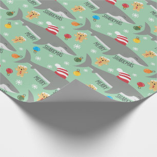 Presente Papel Festivo de Embalagem de Tubarão de Natal
