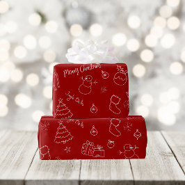 Presente Papel Festivo Vermelho para Molho de Natal