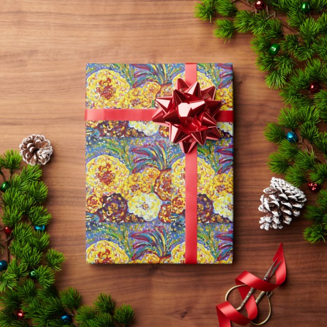 Presente Papel Floral de Enrolamento (Presente de Natal)