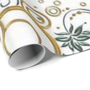 Presente Papel Floral de Enrolamento brilhante