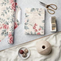 Papel Floral de Natal para Chique Vintage bonito