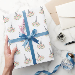 Presente Papel Floral de Paris - Branco