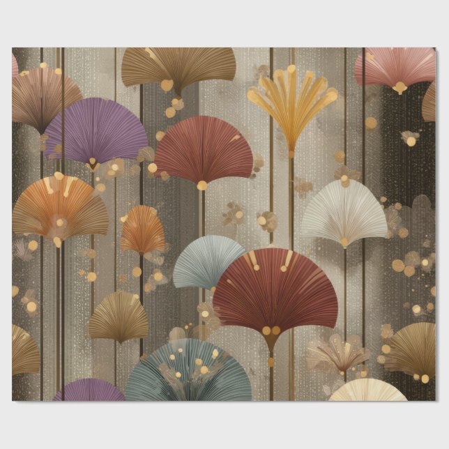 Presente Papel Floral de Ventilador Japonês de Luxo | Elega (Aberto)