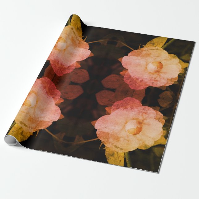 Presente Papel Floral Floral de Estilo Russo de Foto (Desenrolado)