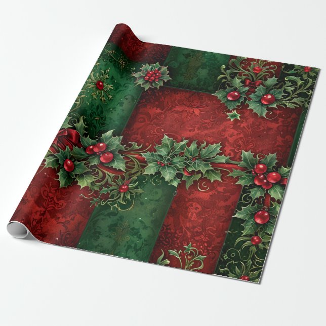 Presente Papel Gótico de Moldagem de Natal (Desenrolado)