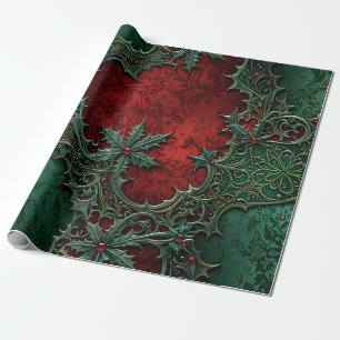 Presente Papel Gótico de Moldagem de Natal