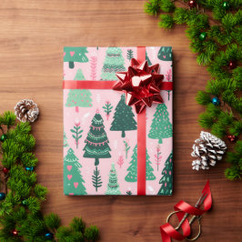 Presente Papel Ilustrado de Moldagem do Xmas de Coração Ros