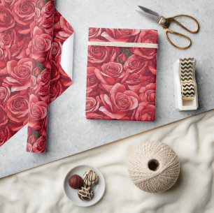 Presente Papel legal de ondulação com Rosa