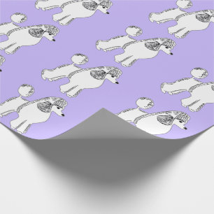 Presente Papel Lilac de Moldagem Branco Padrão