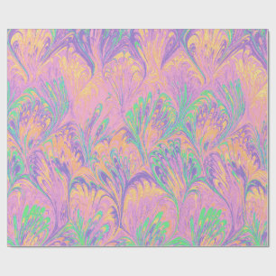 PRESENTE PAPEL MARMORELADO, PADRÃO ABSTRATO DE PAVÃO ROSA V
