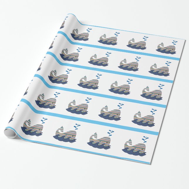 Presente Papel para enrolamento de baleias em estilhaço (Desenrolado)