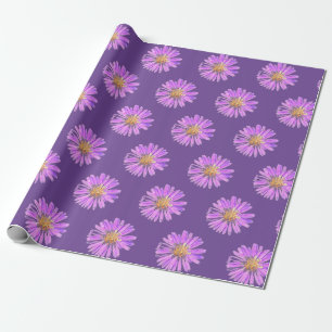 Presente Papel para enrolamento de flores roxas pintadas