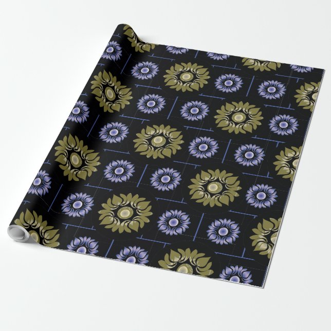 Presente Papel para enrolamento de lótus roxo e bege (Desenrolado)