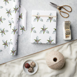 Presente Papel para enrolar Primavera de flor selvagem pint