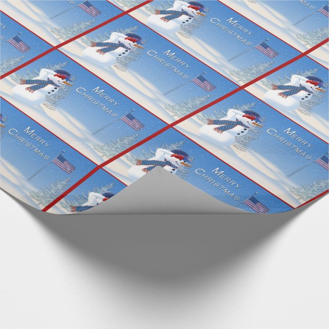 Presente Papel Patriótico de Embalagem de Natal - Snowman S (Ponta)