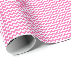 Presente Papel pequeno do rosa e o branco de Chevron de