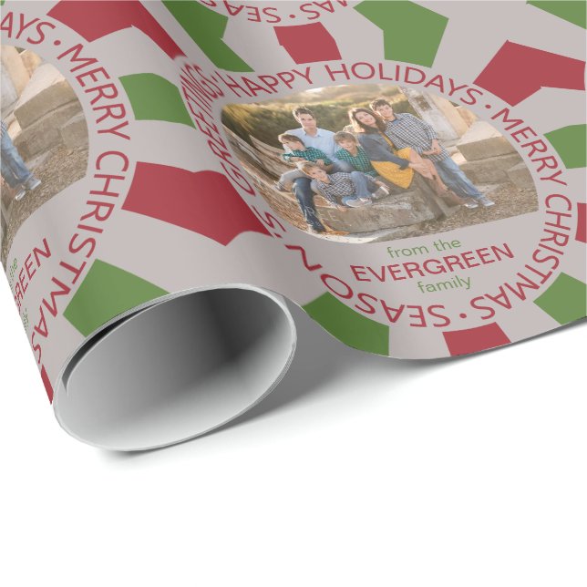 Presente Papel personalizado de empacotamento de fotos e no (Ponta do rolo)