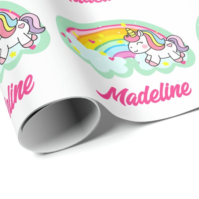 Presente Papel personalizado de empacotamento do Rainbow Un (Ponta do rolo)