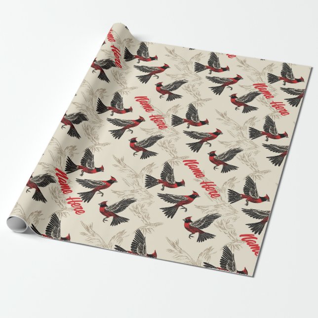 Presente Papel personalizado de enrolamento de cardinais (Desenrolado)