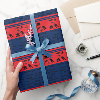 Presente Papel personalizado de enrolamento de hóquei em nú