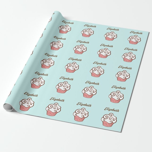 Presente Papel personalizado de enrolamento do Cupcake (Desenrolado)