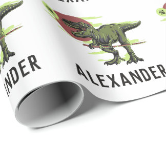 Presente Papel personalizado de enrolamento do dinossauro